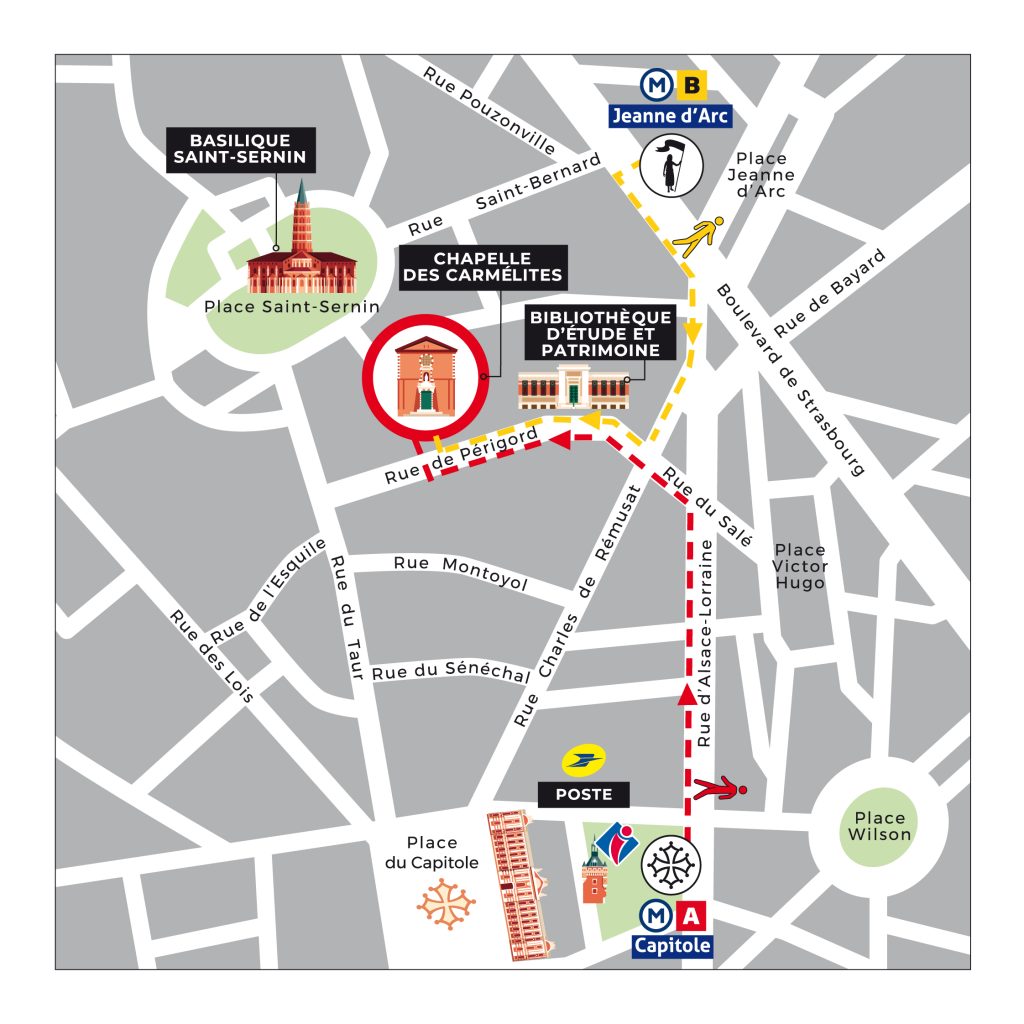 Illustration - Carte d'accès à la Chapelle des Carmélites de Toulouse