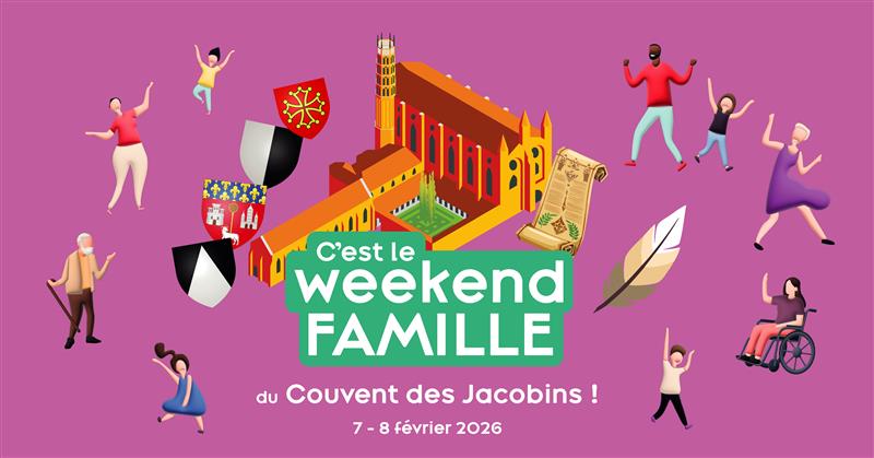 Affiche, week-end famille du Couvent des Jacobins, modélisation des monuments